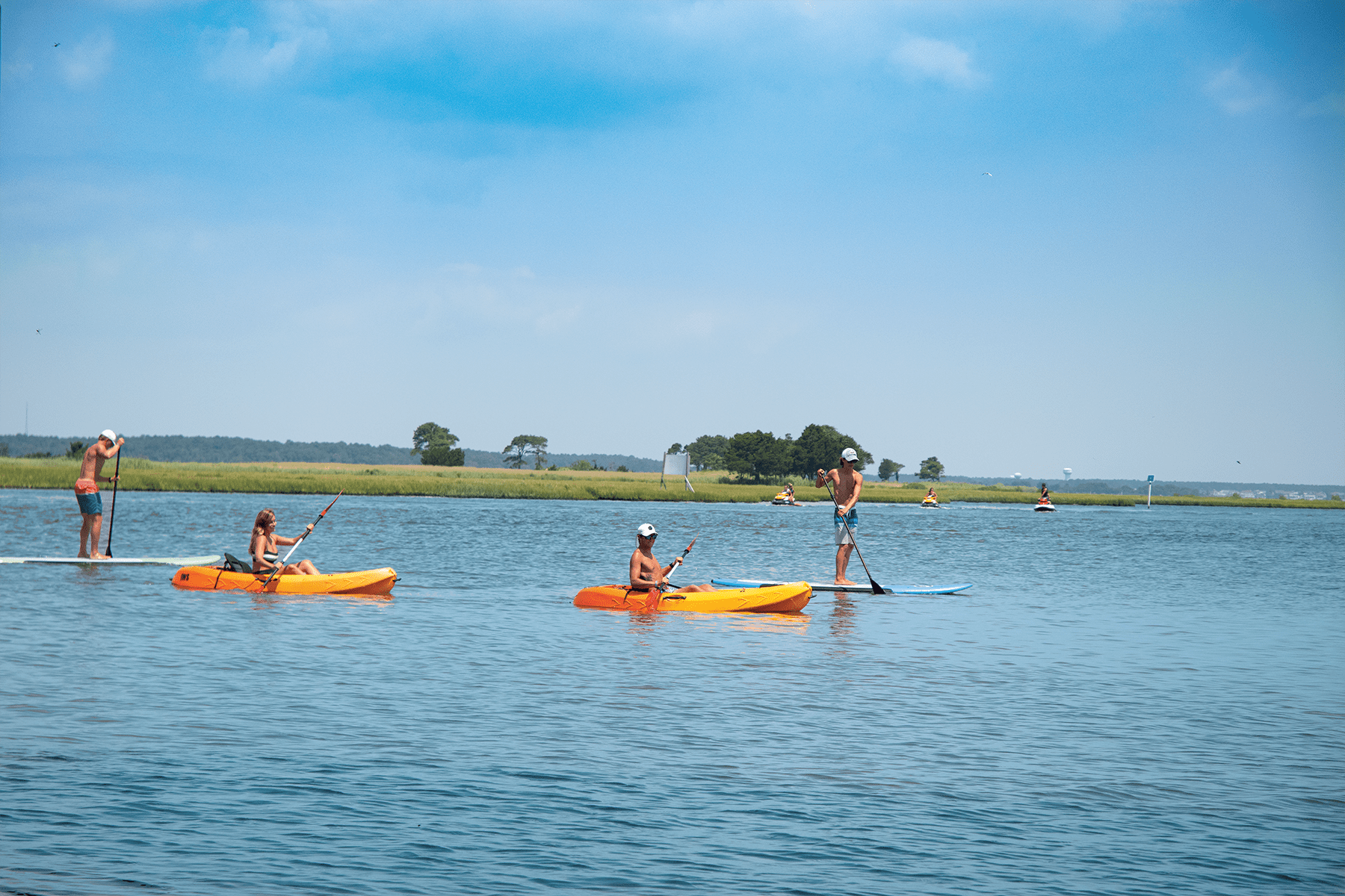Fenwick Island kayakers stand up paddleboarding