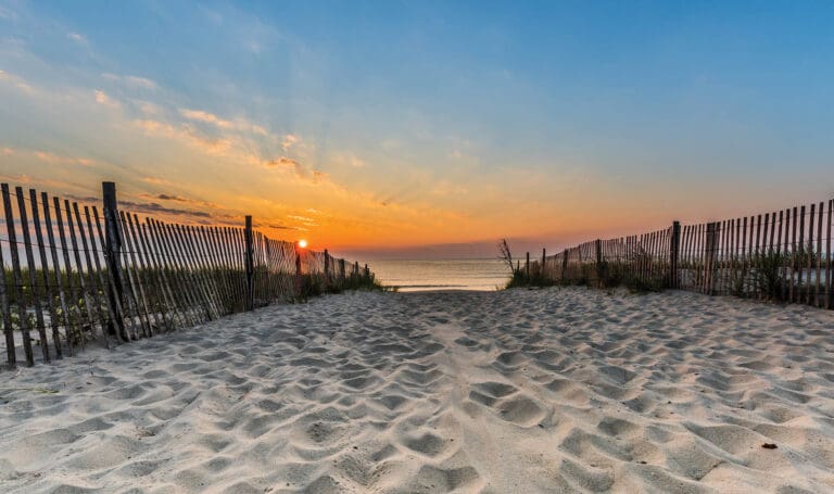 Sunrise over the ocean in Delaware